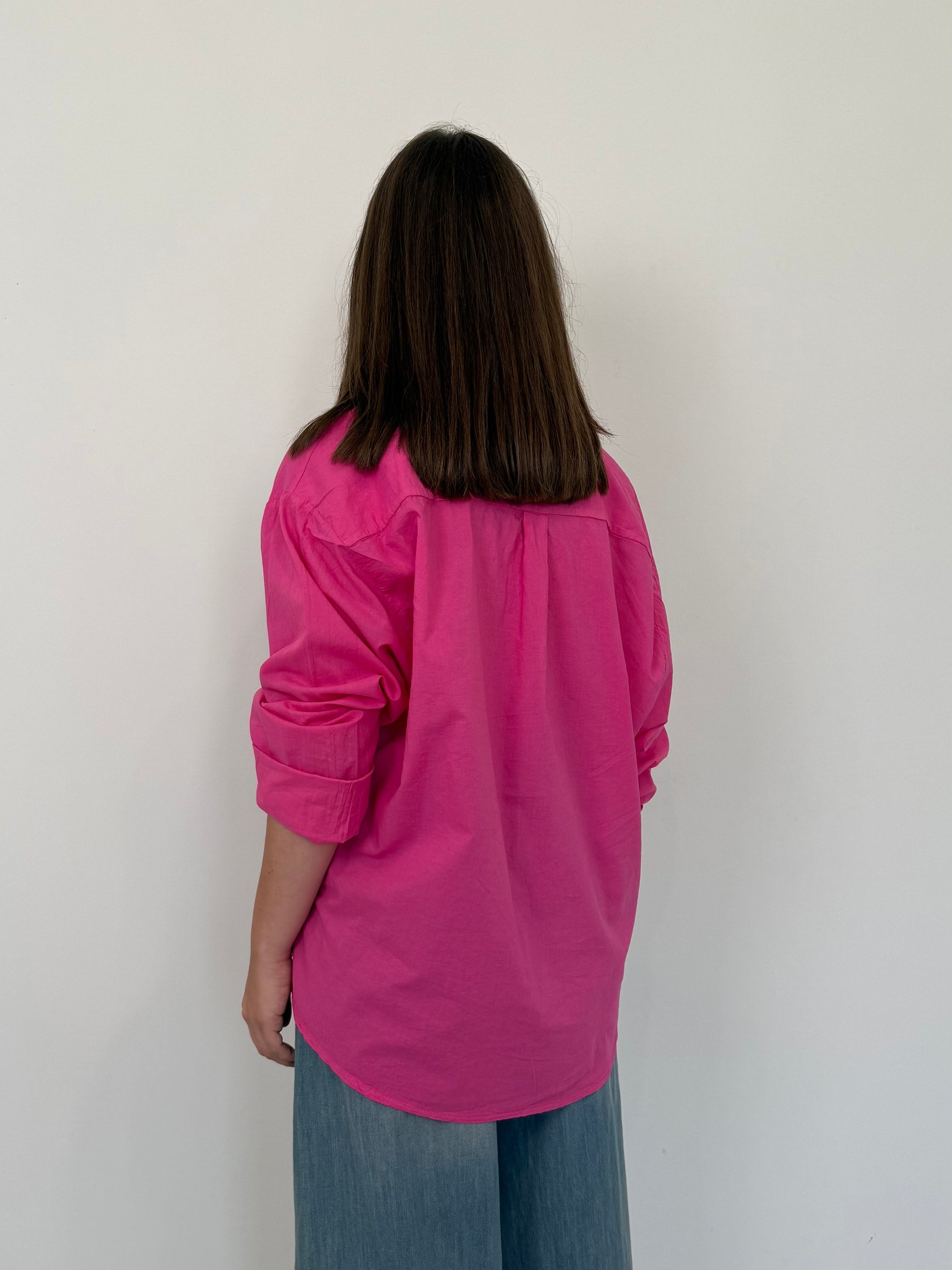 Haveone - Camicia leggera in cotone fuxia