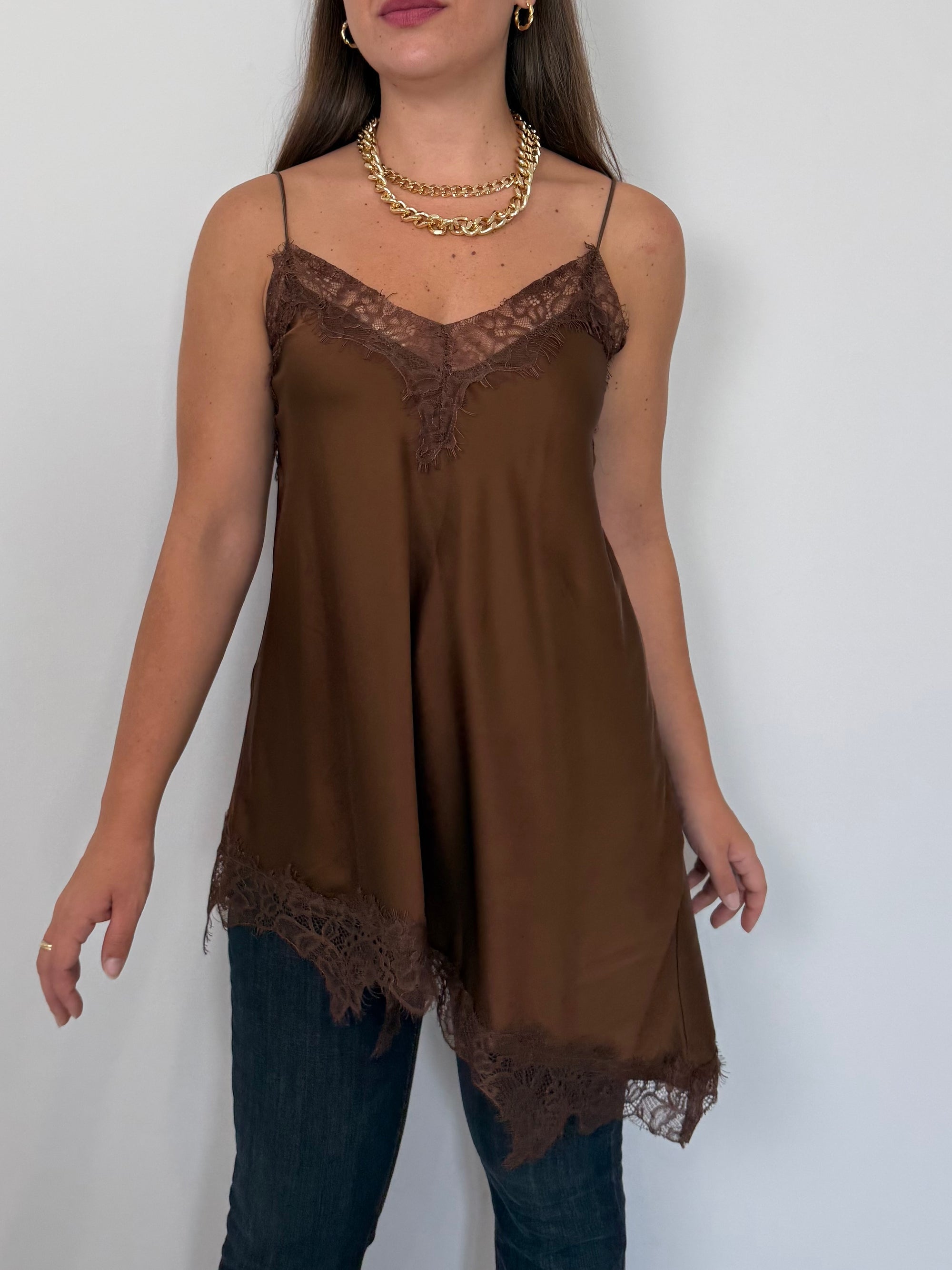Haveone - Top lingerie in raso moro