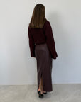 Haveone - Gonna ecopelle cocco bordeaux