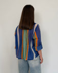 Haveone - Camicia righe asimmetriche blu