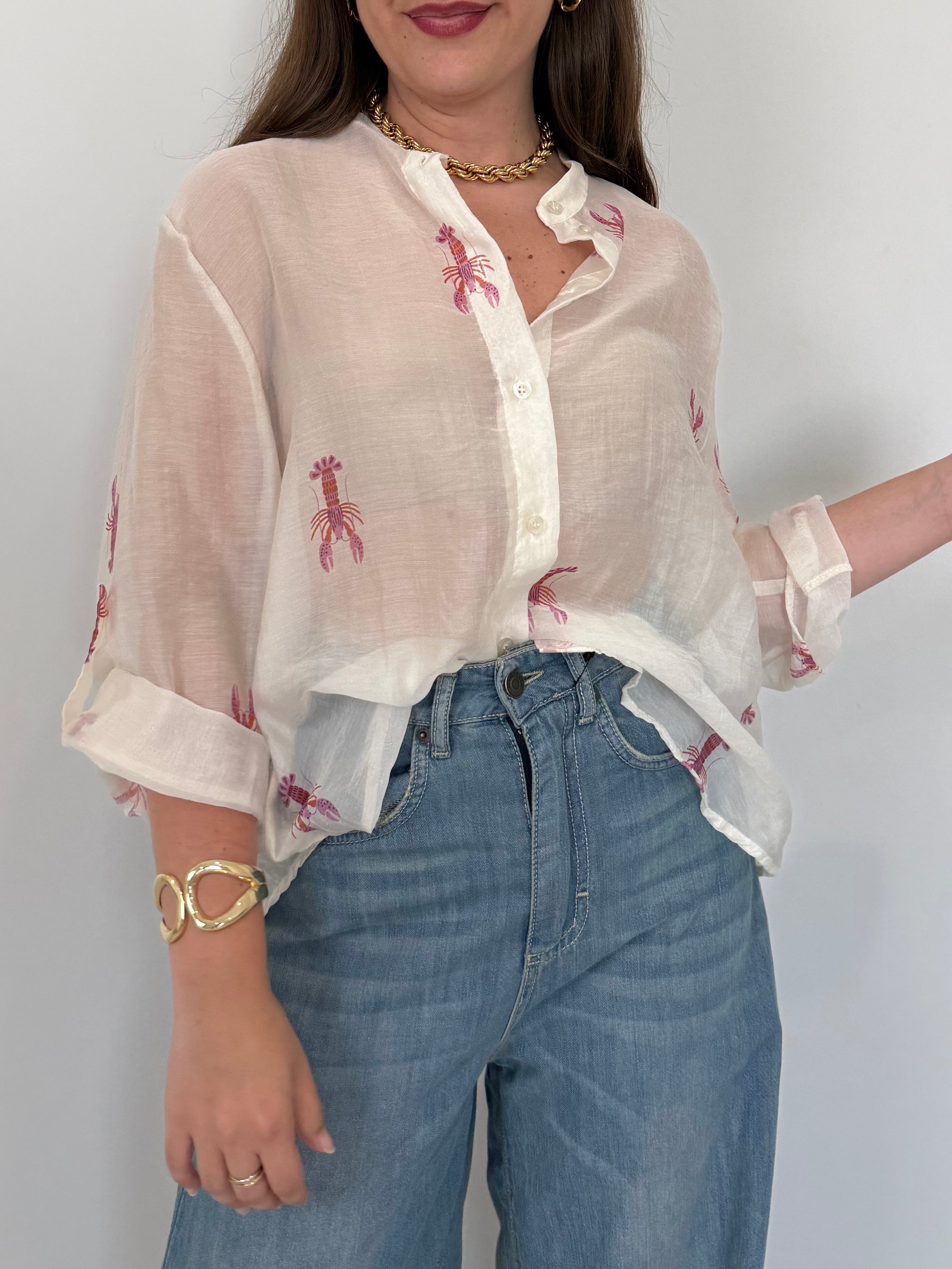 Haveone - Camicia con fantasia aragoste