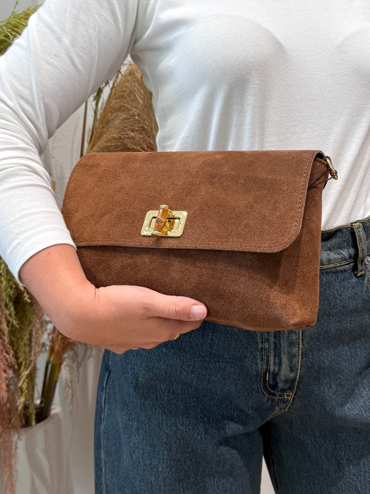 Civico23 - Borsa in vera pelle bamboo tabacco
