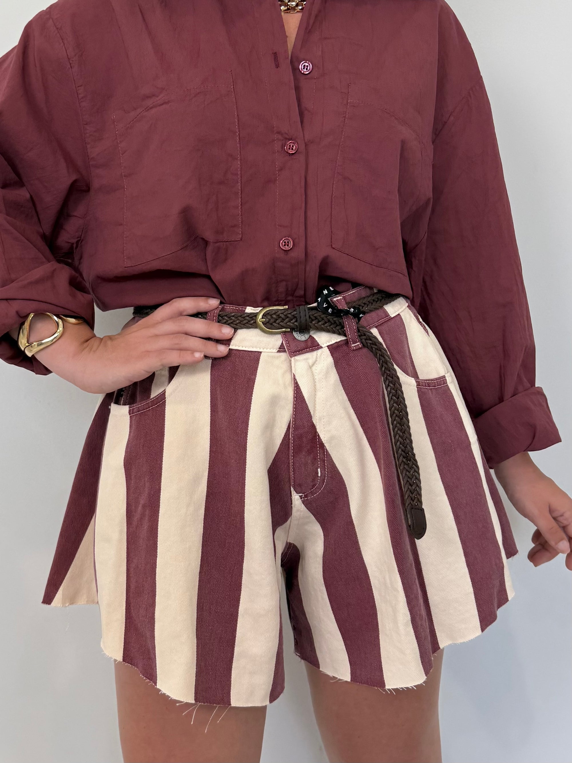Haveone - Short Ivy farfalla righe