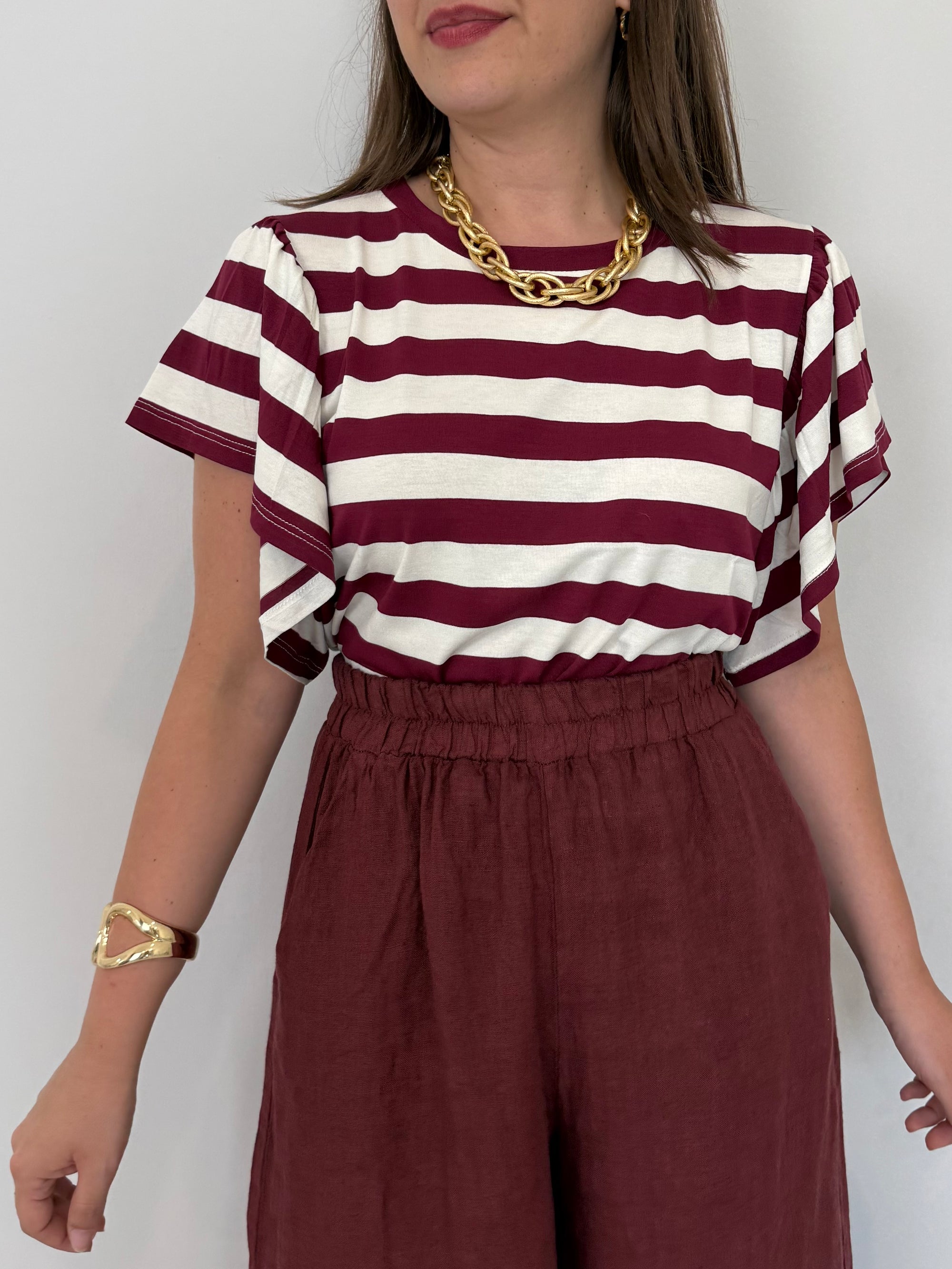 SusyMix - T-shirt con balzine e righe india