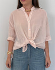 Haveone - Camicia in mussola di cotone rosa