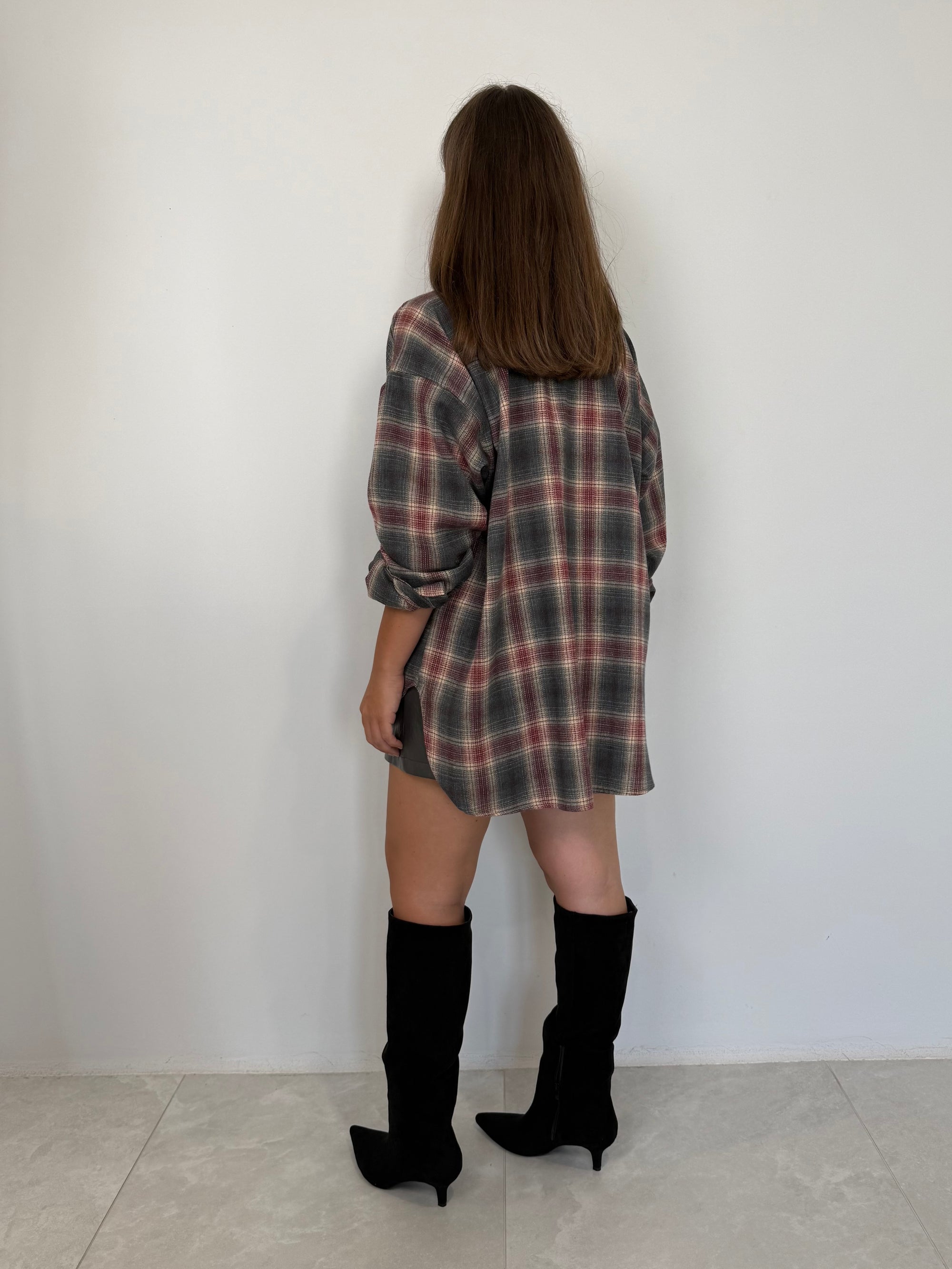 Tensione In - Camicia check grigia