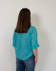 Haveone - Camicia in mussola di cotone oceano