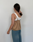 Haveone - Canotta doppia camel/bianco