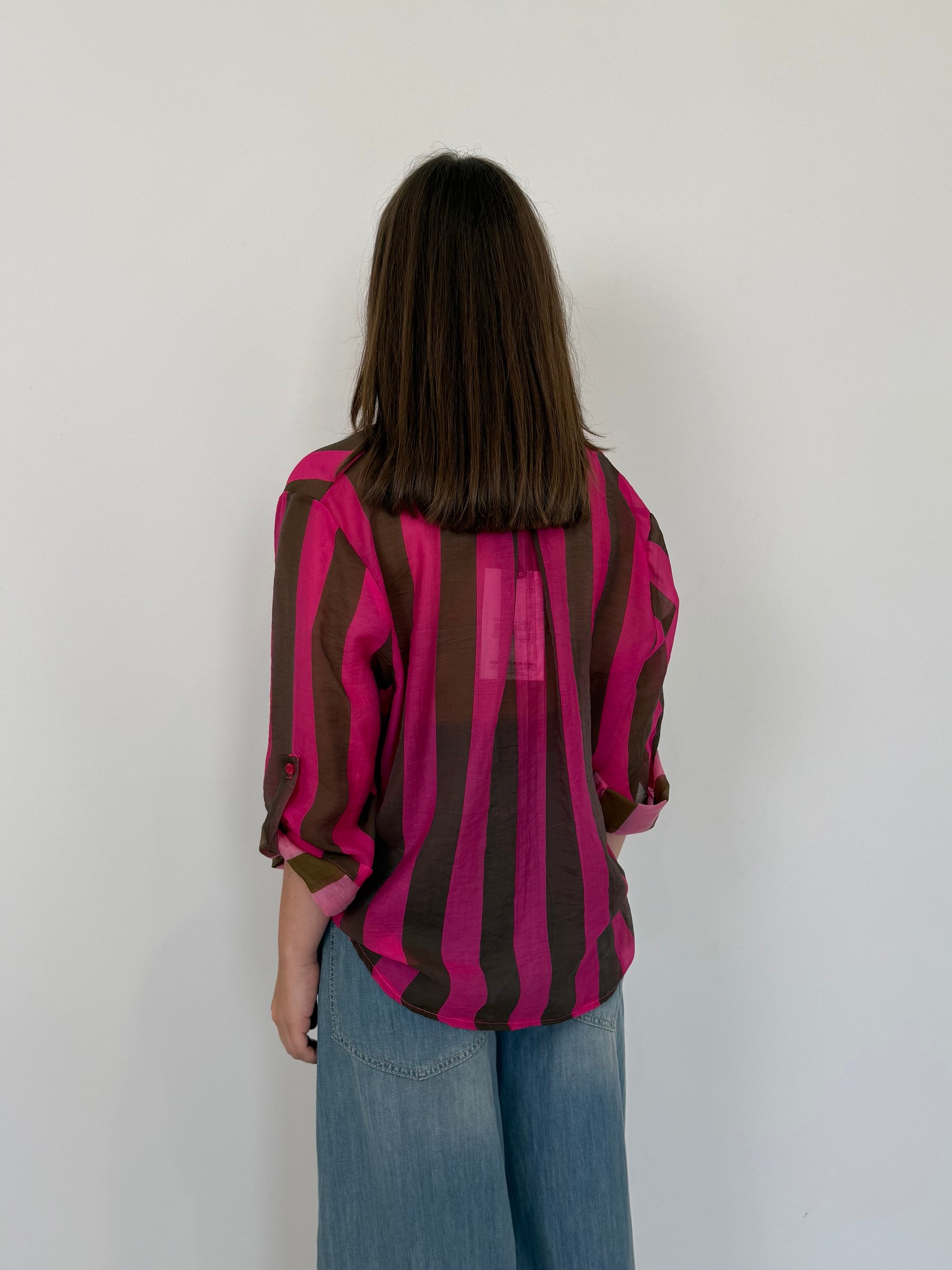 Haveone - Camicia righe larghe fuxia