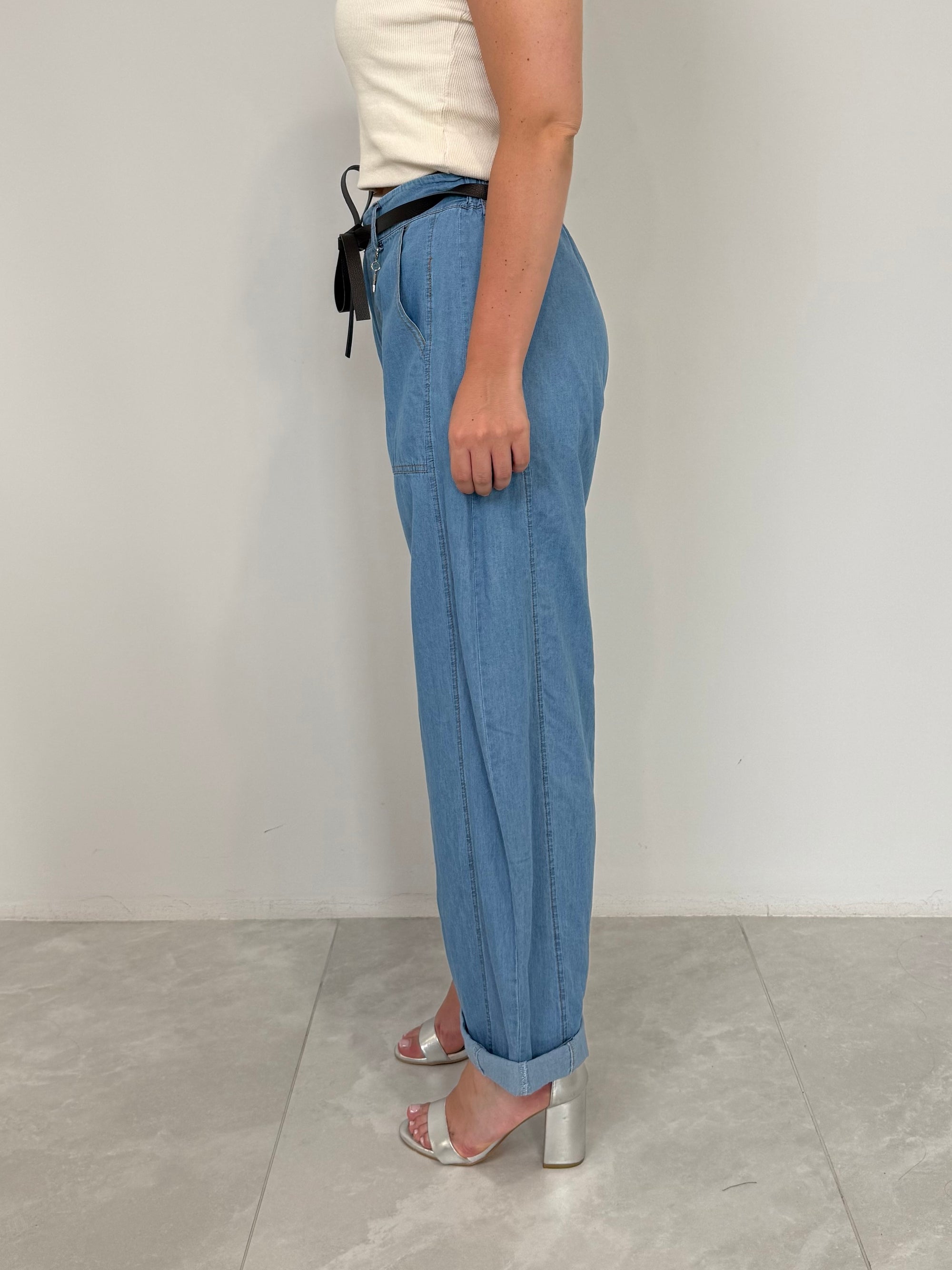 SusyMix - Pantalone con stellina chambray