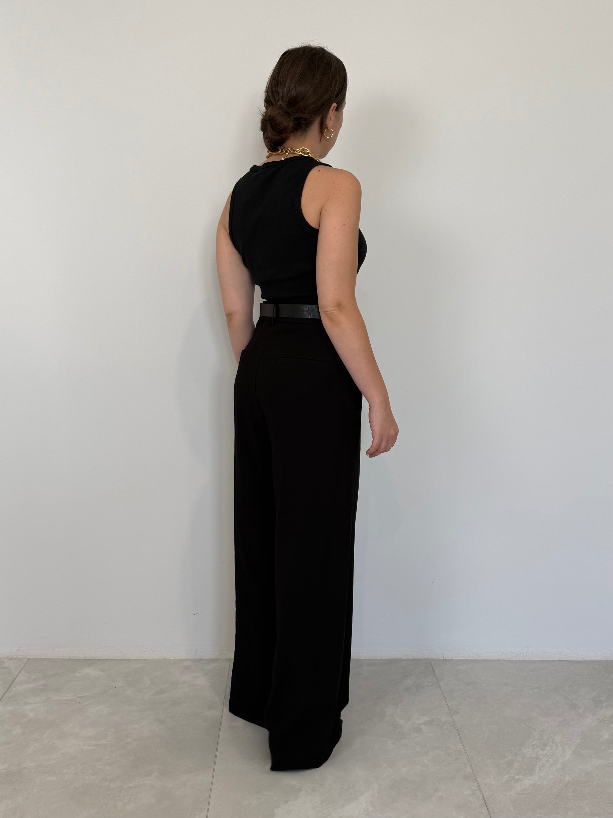 Haveone - Pantalone con cintura catena nero