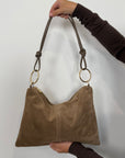 Civico23 - Tracolla anello in vera pelle beige