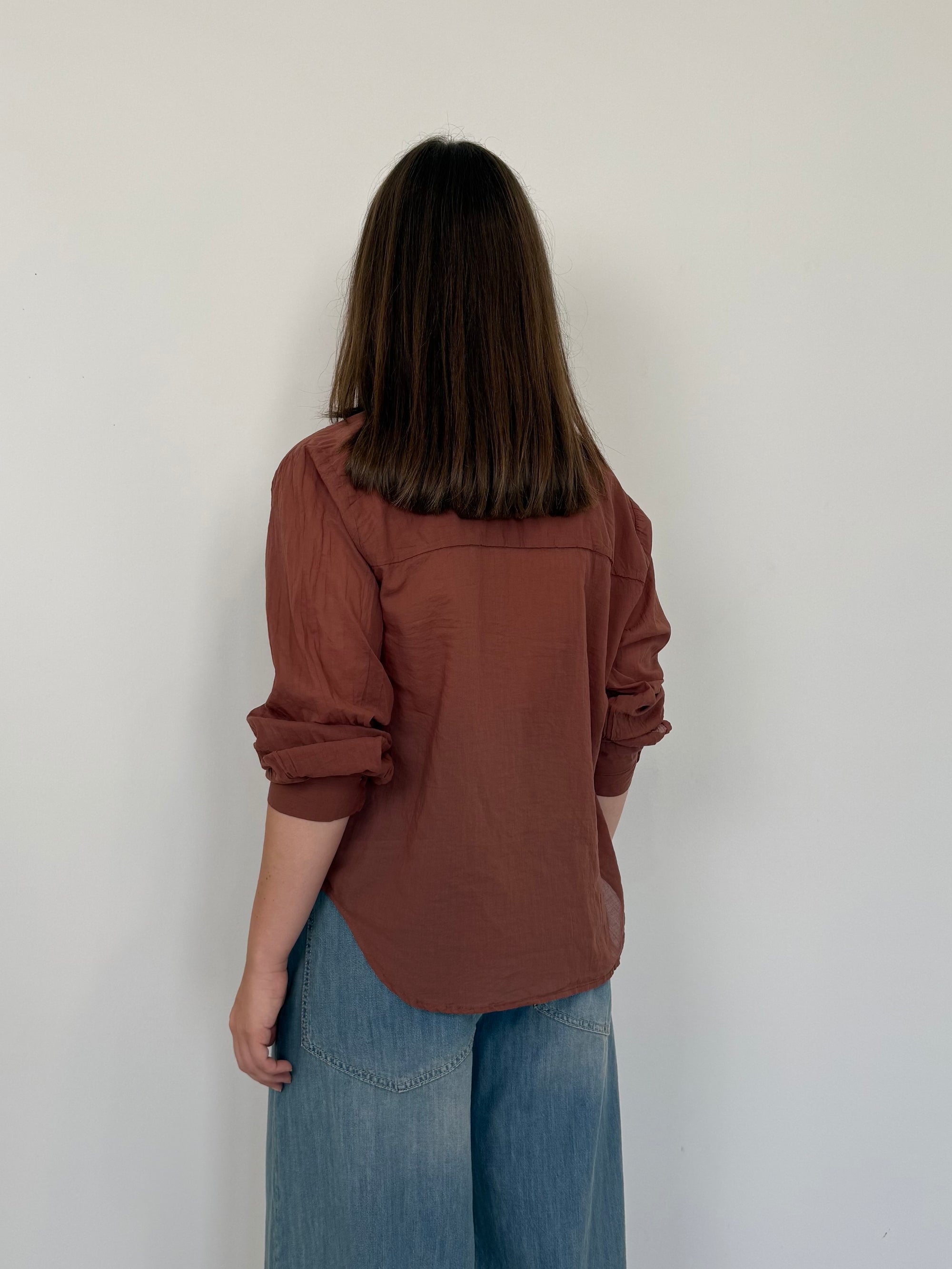Tensione In - Camicia in cotone tabacco