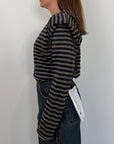 Haveone - Maglia spalline righe fango