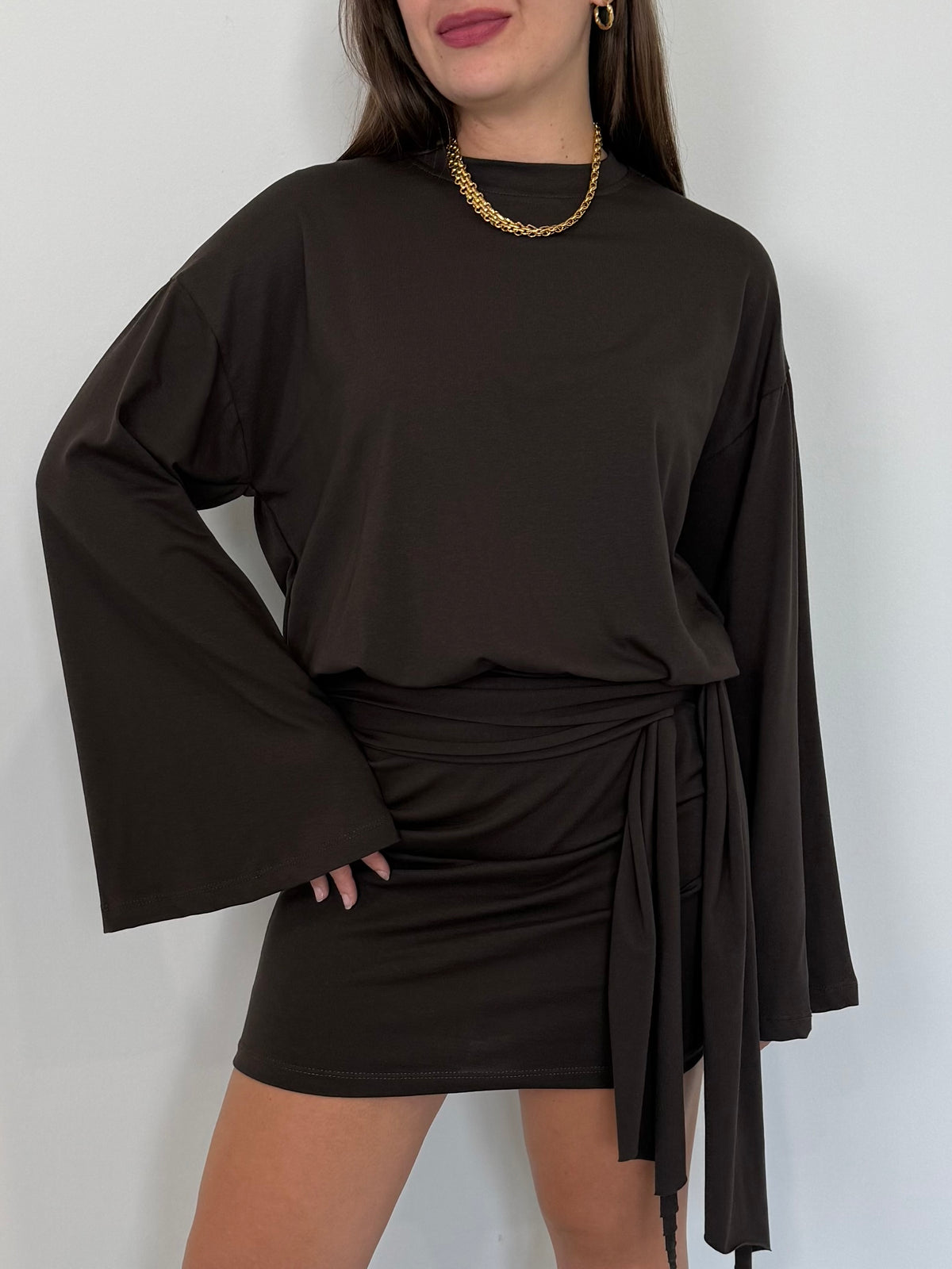 Haveone - Abito corto con manica trapezio
