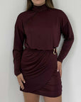 Two Way - Abito a tubino con anello bordeaux