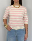 SusyMix - Maglia in filo righe rosa