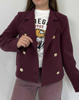 SusyMix - Cappottino con bottoni bordeaux