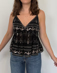 Kontatto - Top in paillettes nero