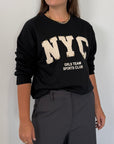 Civico23 - Felpa nera New York bianco
