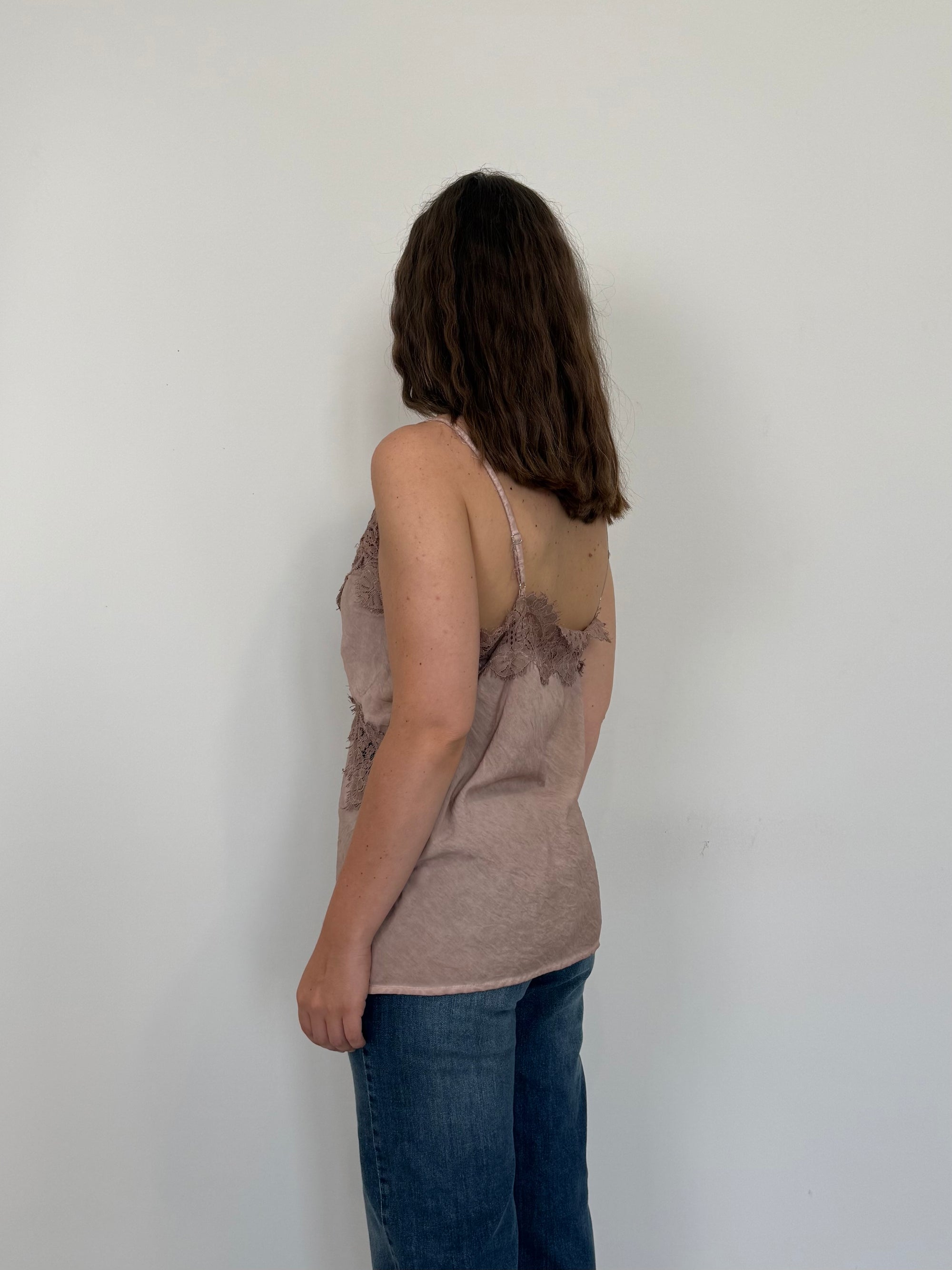 Haveone - Canotta lingerie rosa antico