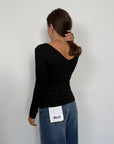 SusyMix - Maglia doppia scollo V nera
