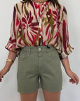 Haveone - Short violet denim verde