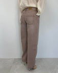 Dixie - Jeans barrel beige invecchiato