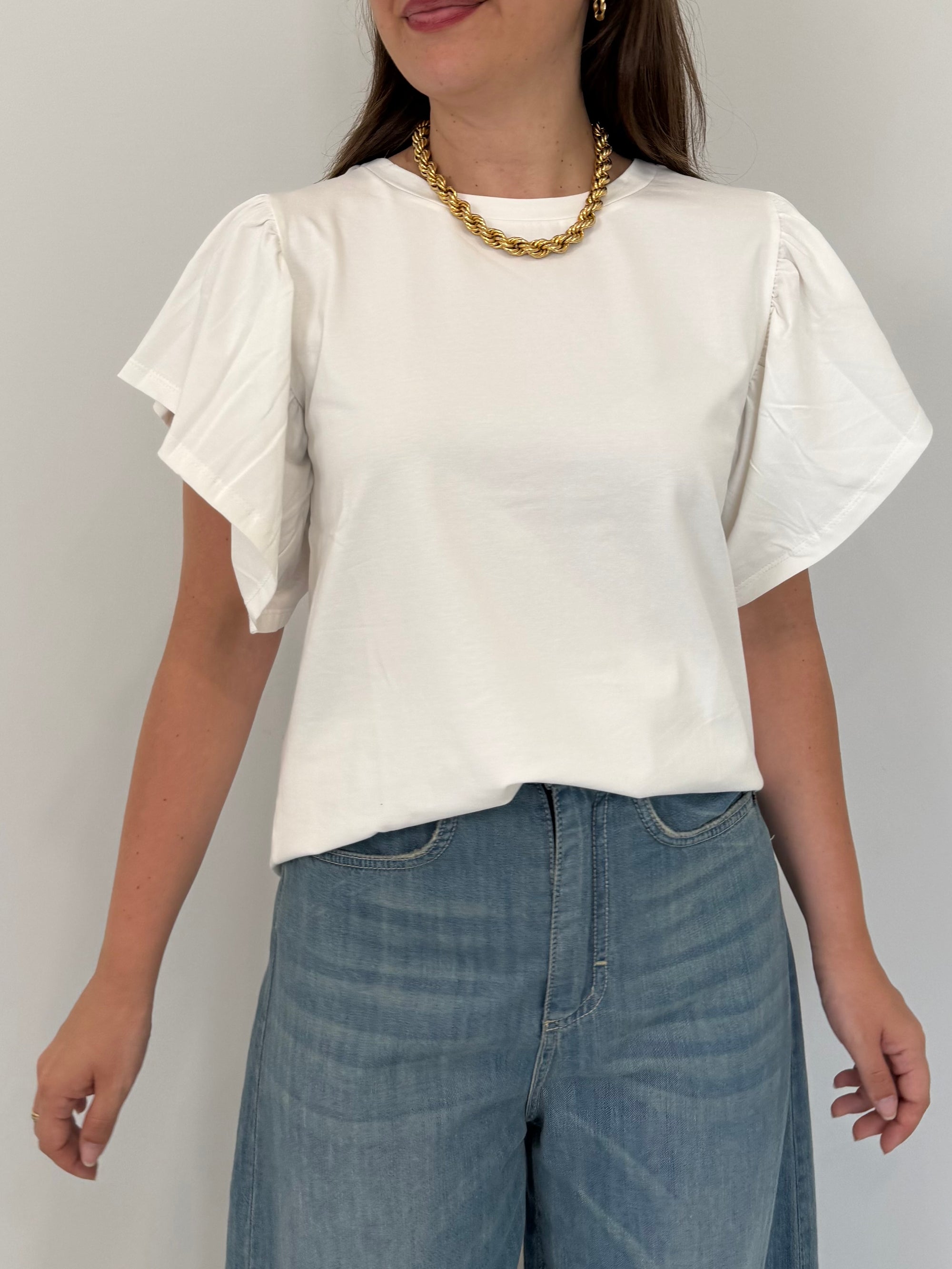 SusyMix - T-shirt con balzine bianca