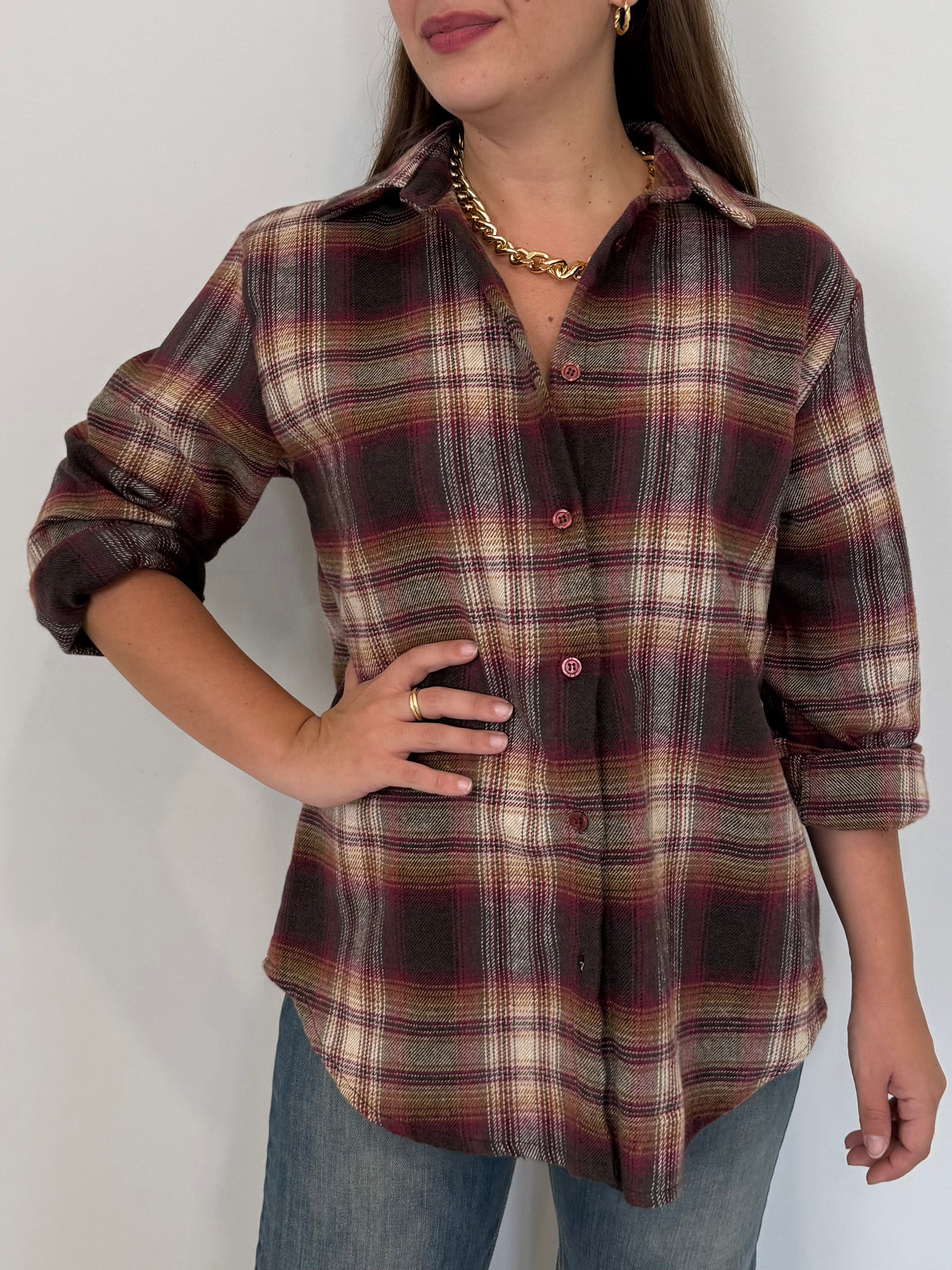 Civico23 - Camicia in flanella Magenta