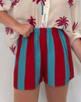 Haveone - Short rigato ottanio
