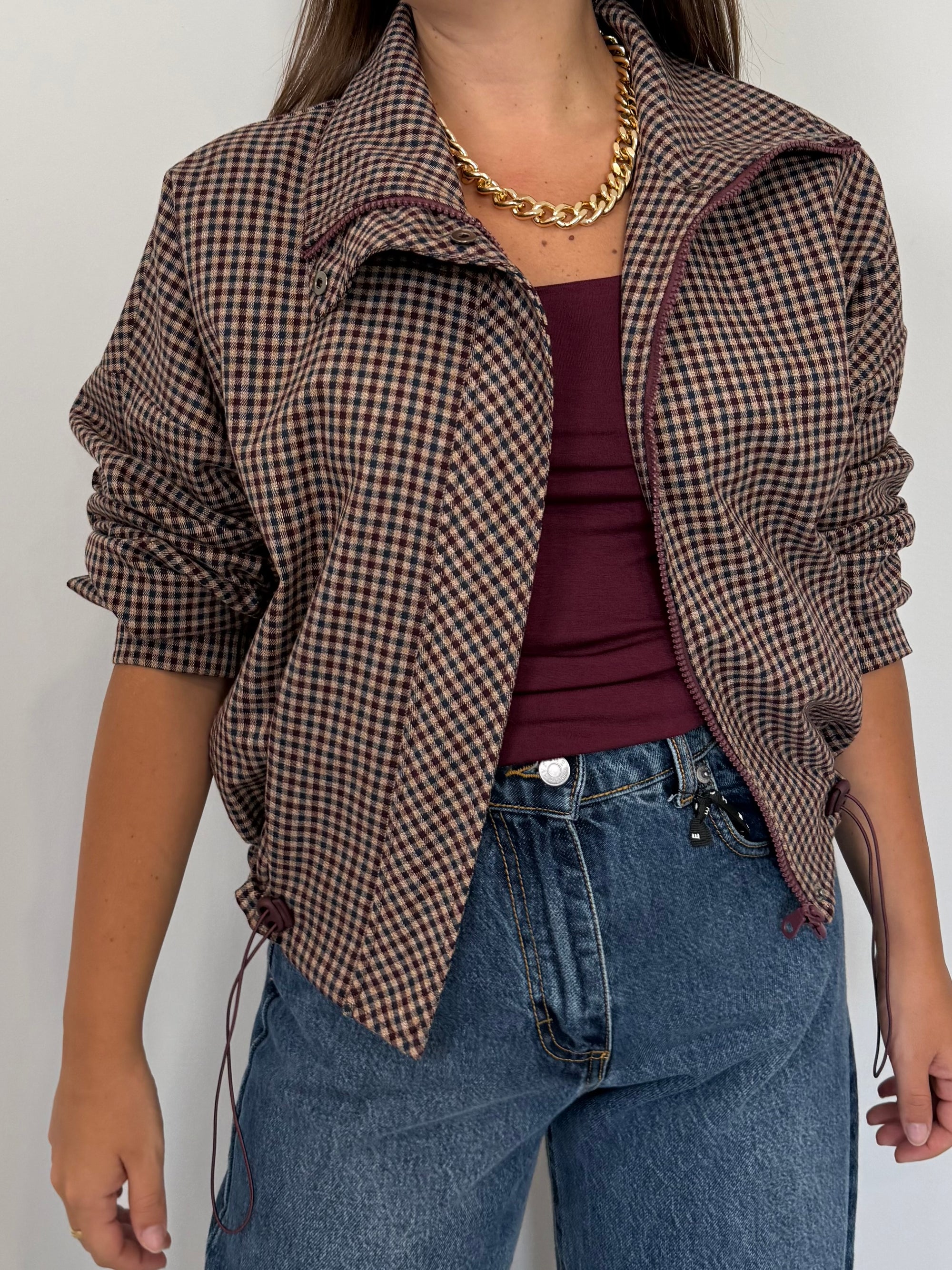 SusyMix - Bomber check bordeaux e blu