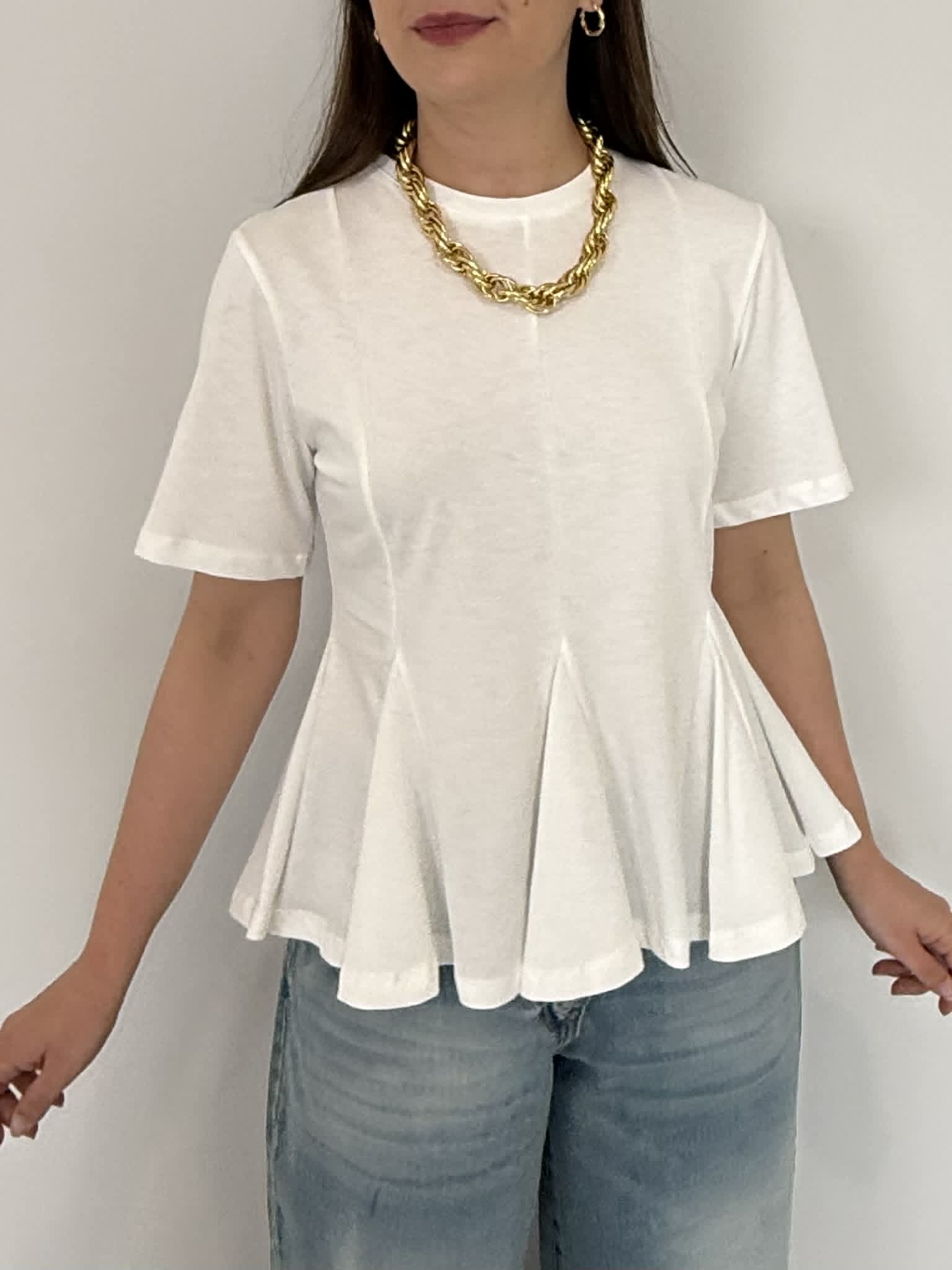 Haveone - T-shirt godet bianca