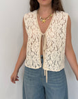 Haveone - Gilet in crochet beige