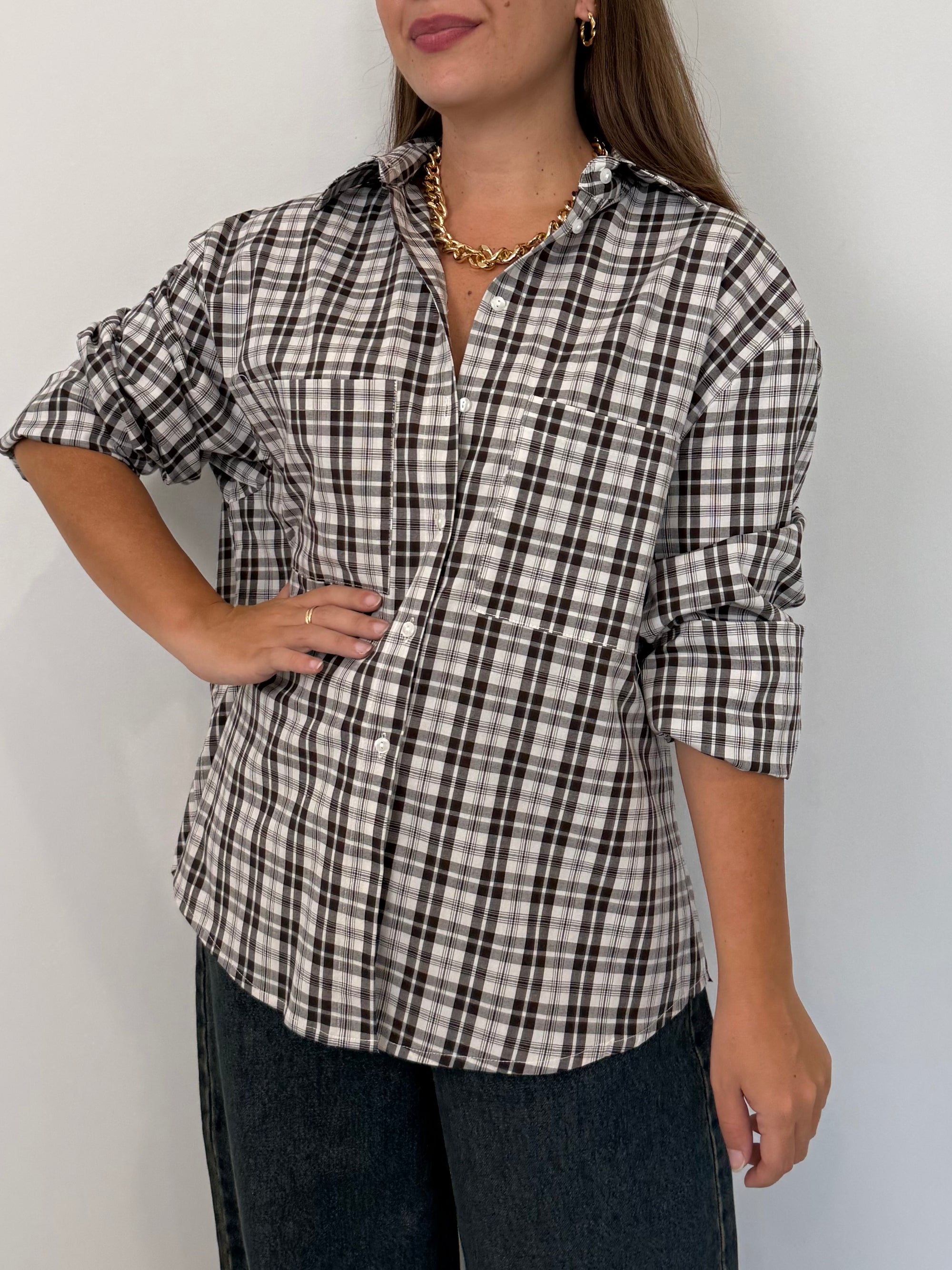 Haveone - Camicia micro check moro