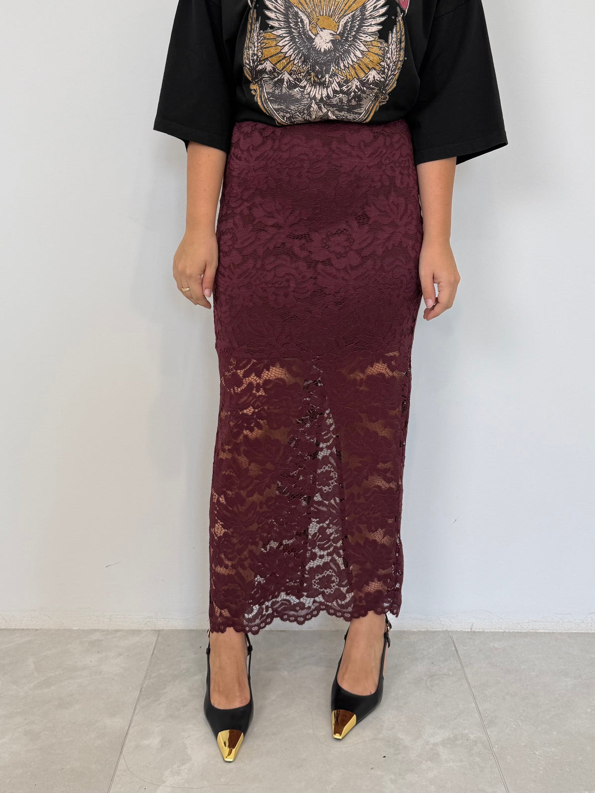 SusyMix - Gonna a tubino in pizzo bordeaux