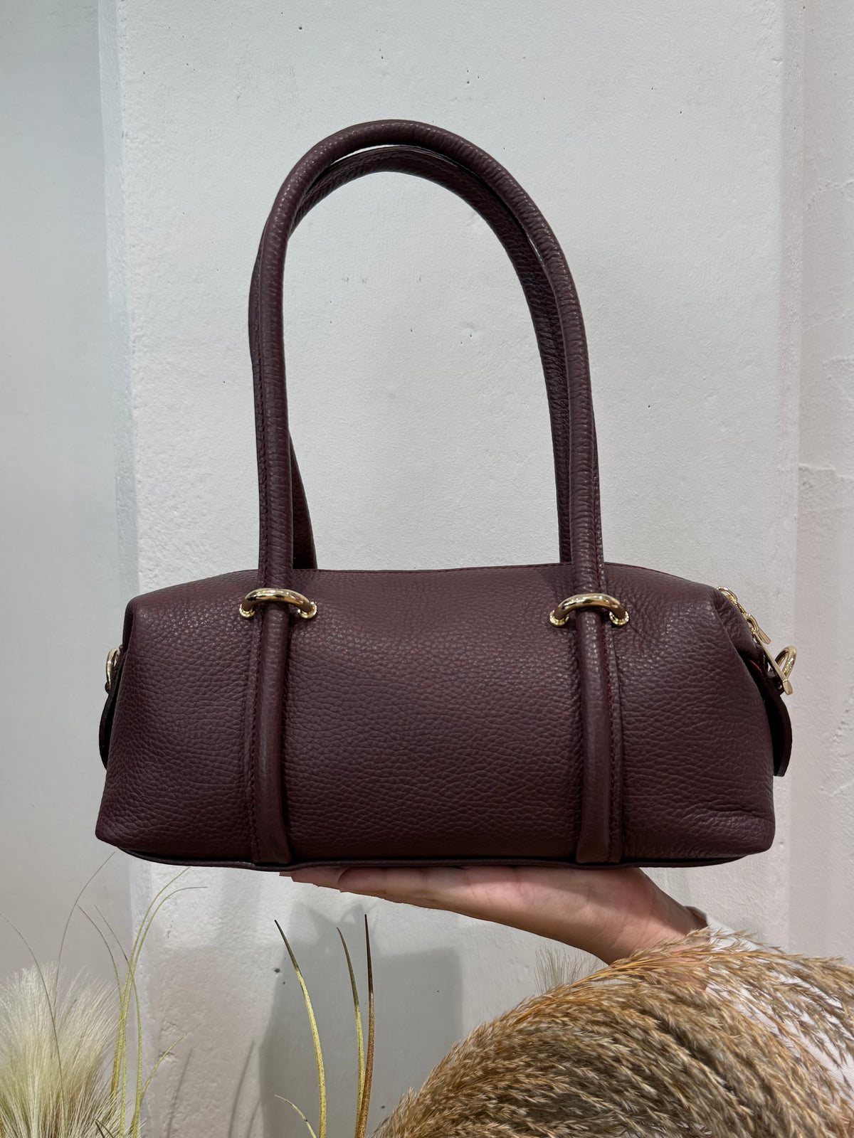 Civico23 - Borsa a spalla in vera pelle vino