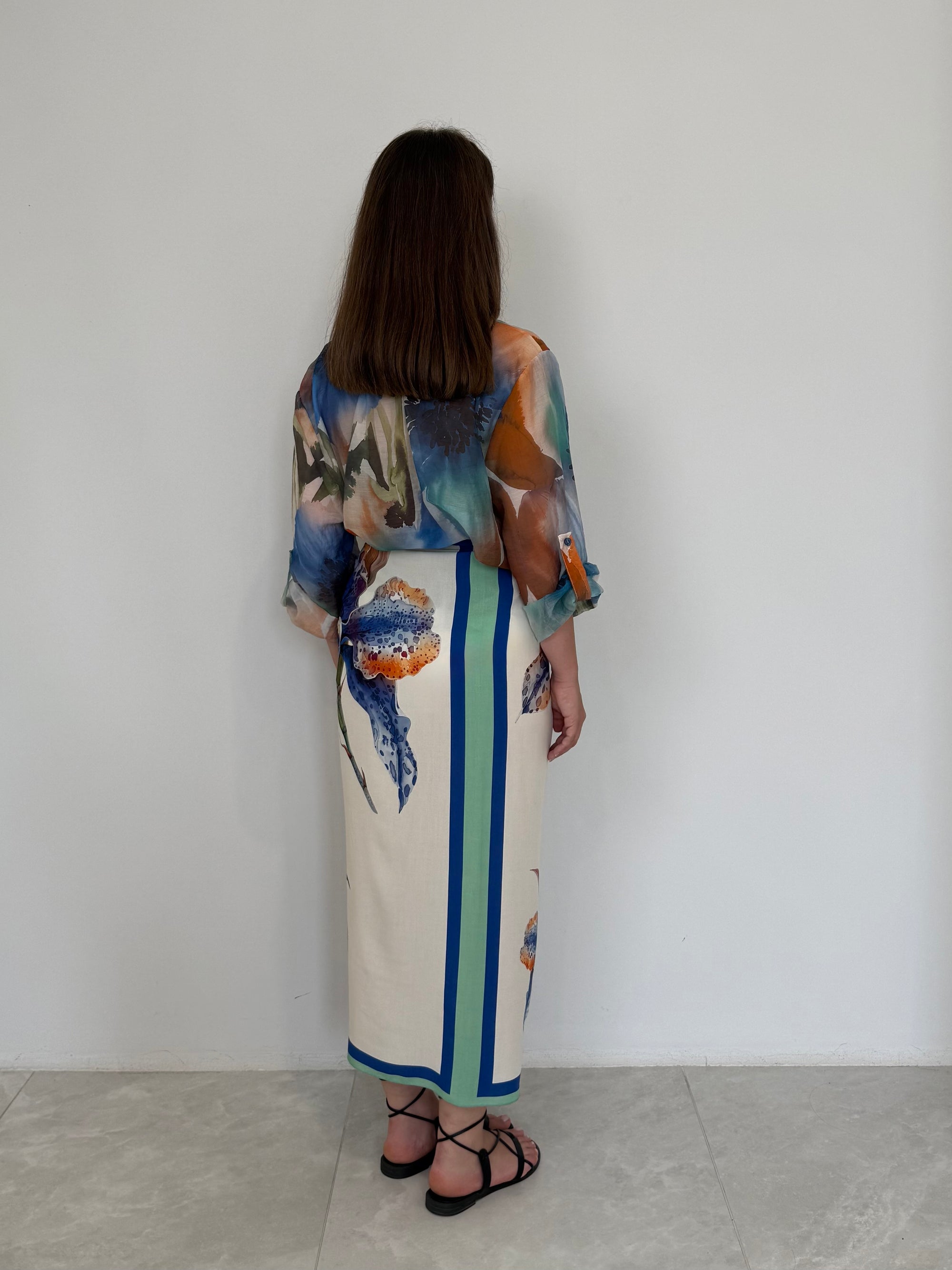 Haveone - Gonna pareo lunga orchidea blu