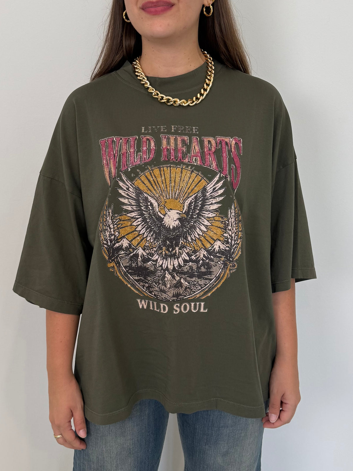 SusyMix - T-shirt over con aquila verde