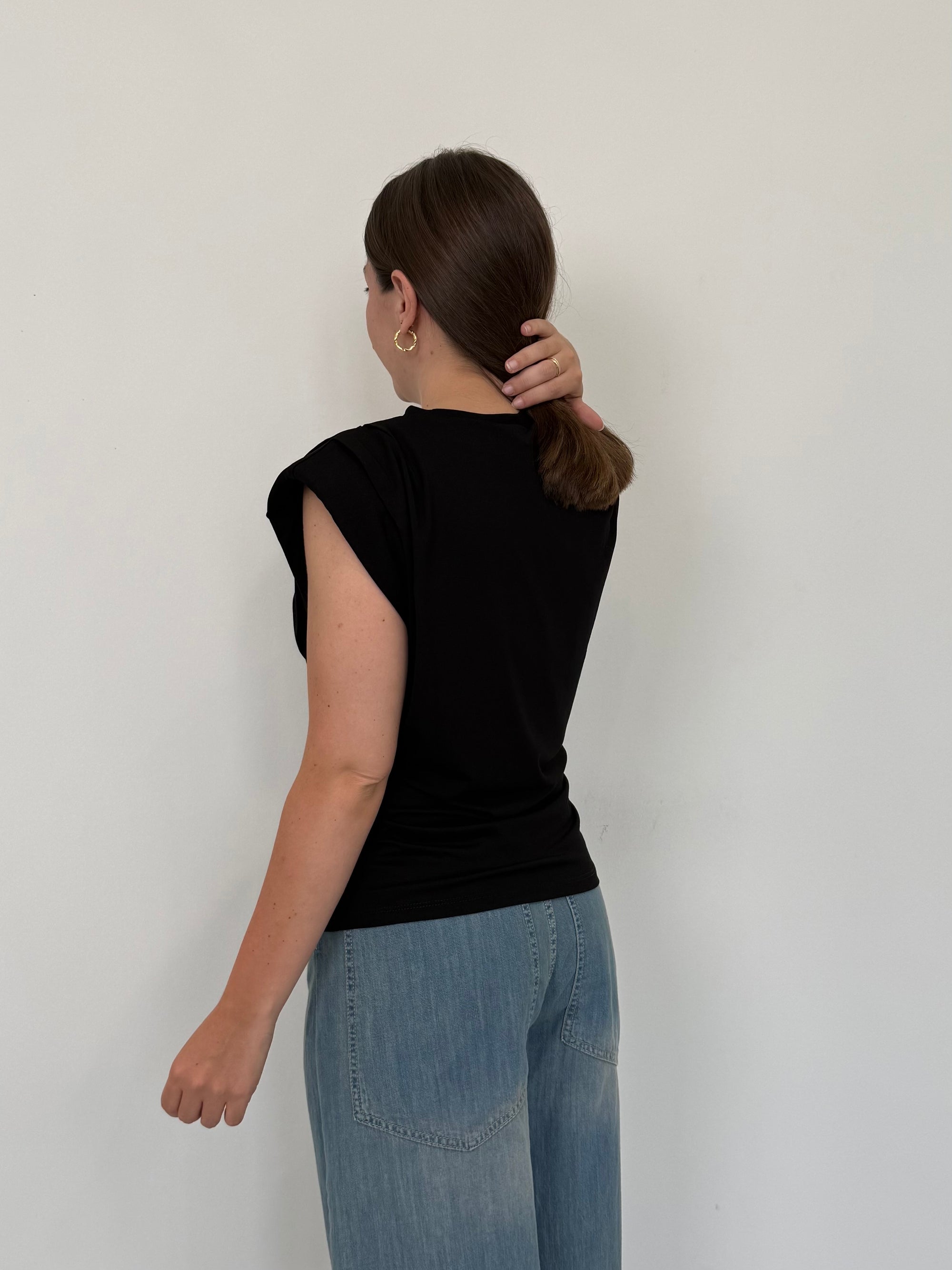 SusyMix - Maglia con spalline nera