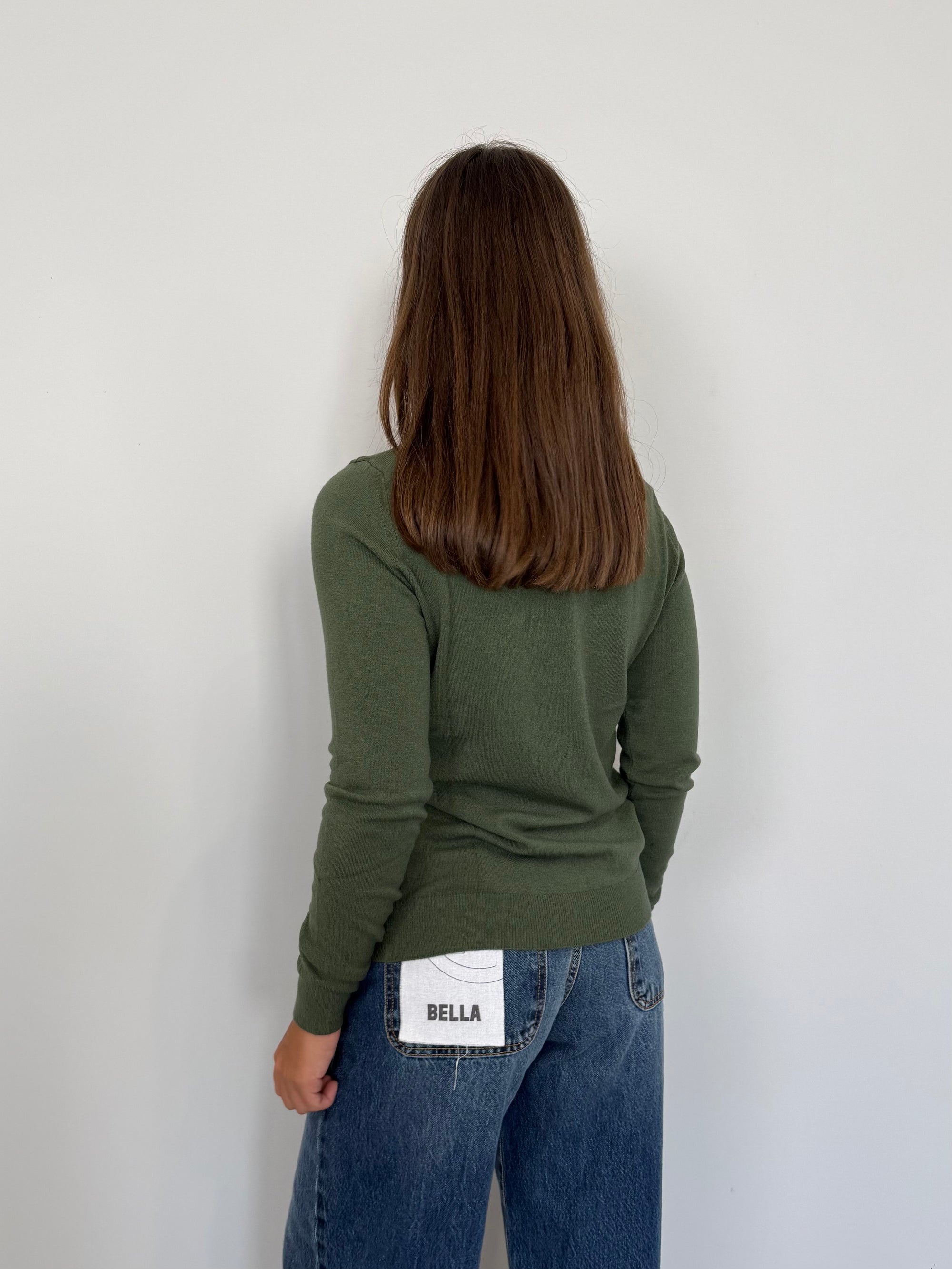 Haveone - Maglioncino basic girocollo verde
