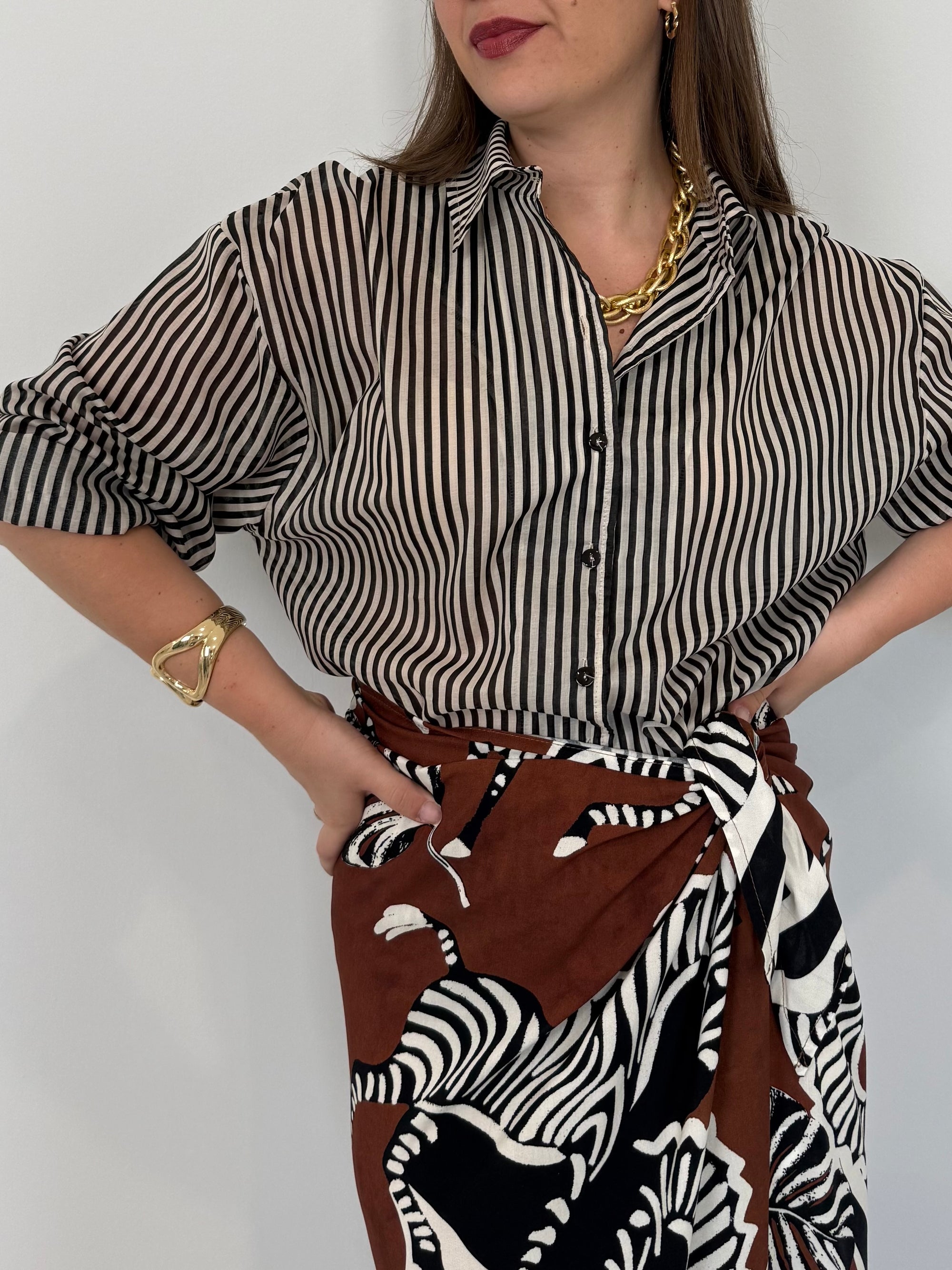 Tensione In - Camicia millerighe nera