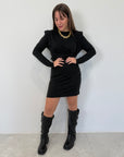 Haveone - Abito con spalline e nodo nero