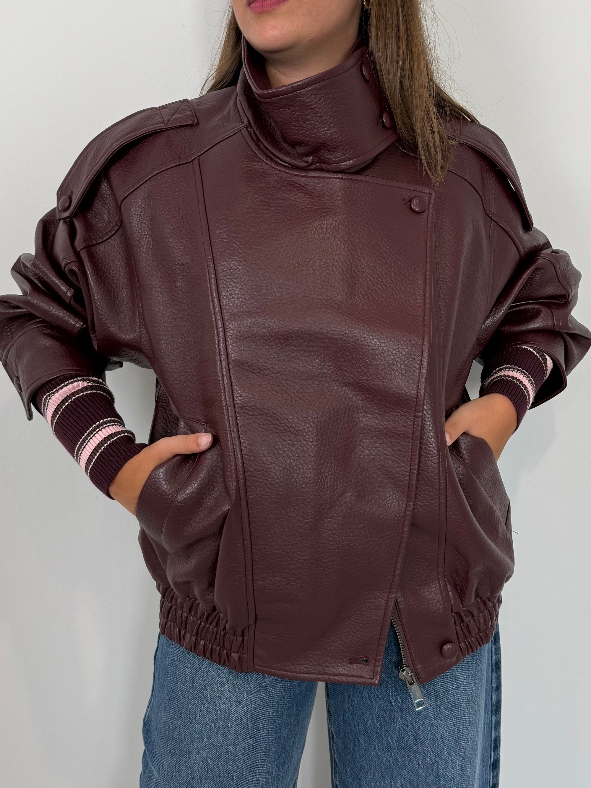 Civico23 - Bomber in ecopelle vino