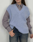 Haveone - Gilet in alpaca celeste