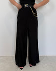 Haveone - Pantalone con cintura catena nero