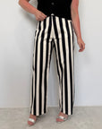 Tensione In - Pantalone trend righe bianco nero