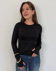 SusyMix - Maglia in lycra foro pollice nera