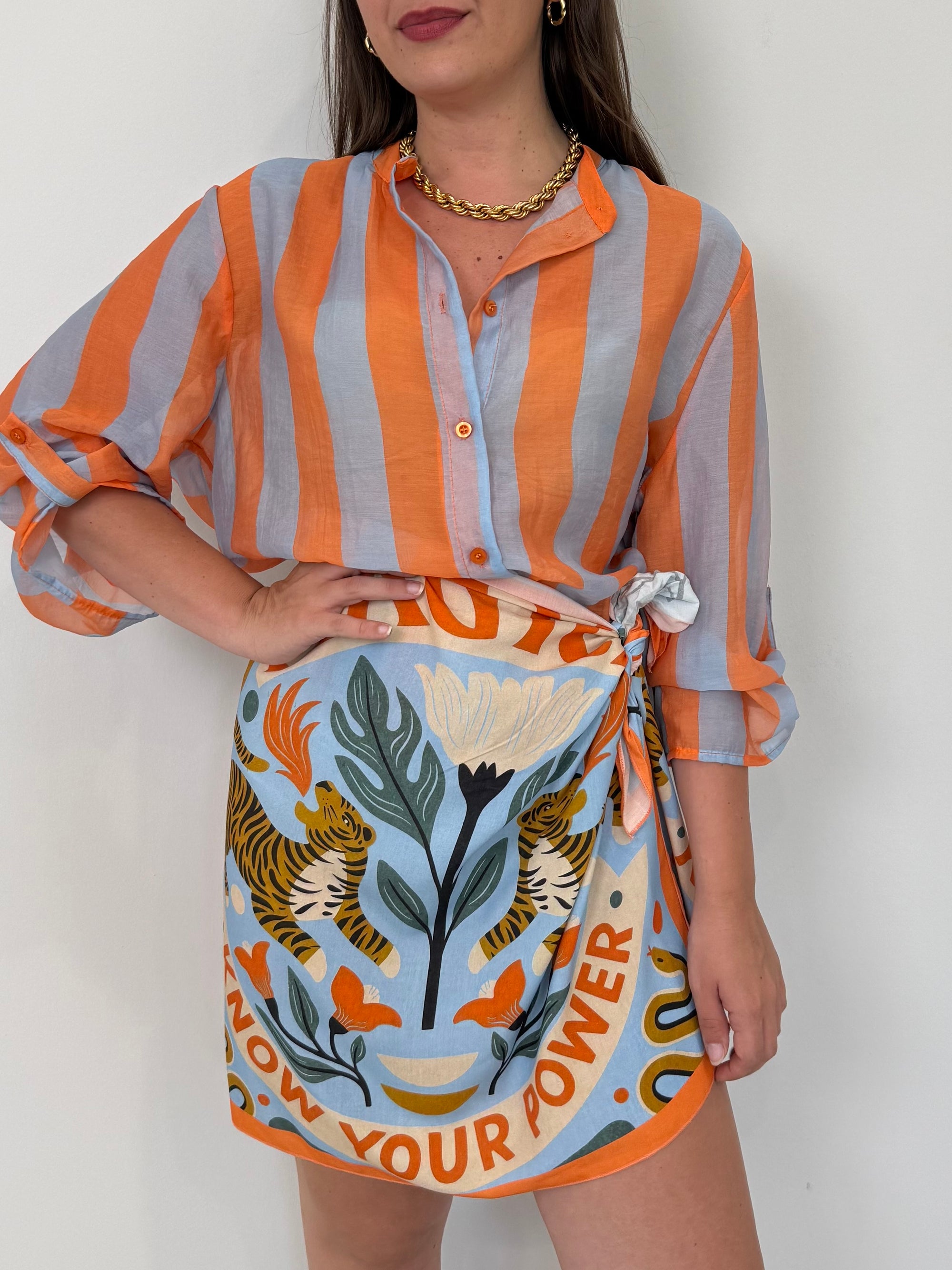 Haveone - Gonna pareo tigri arancio