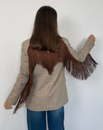 Tensione In - Giacca check beige e moro